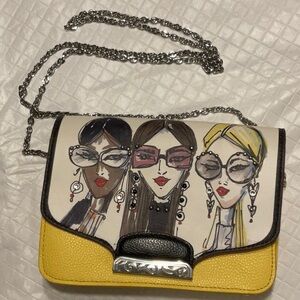 Brighton  Snappy Ginger Yellow and Black Crossbody Bag with detachable flap NWOT